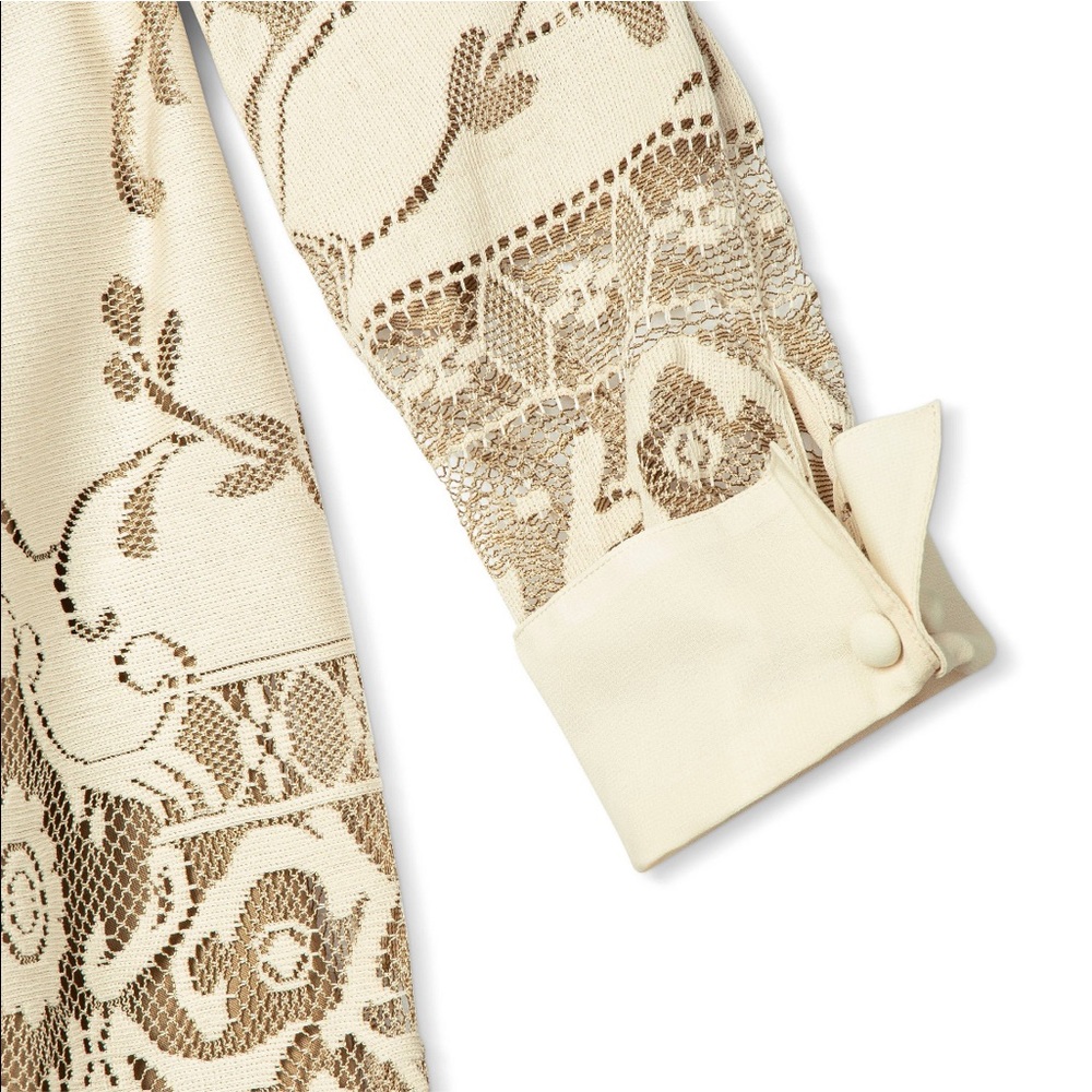 🆕 Anna Sui•Long Sleeve Ribbon Shift Dress - Picture 6 of 7